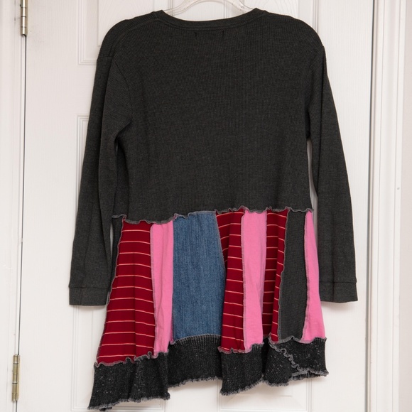 Boutique Patchwork UpCycled Sweater Plus Size XXL - Pink/Red/Denim - S Threads - Picture 6 of 6